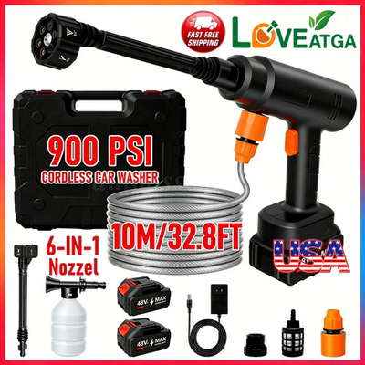 #ad Cordless Electric High Pressure Water Spray Car Gun 6 IN 1 Portable Washer Gun $34.98