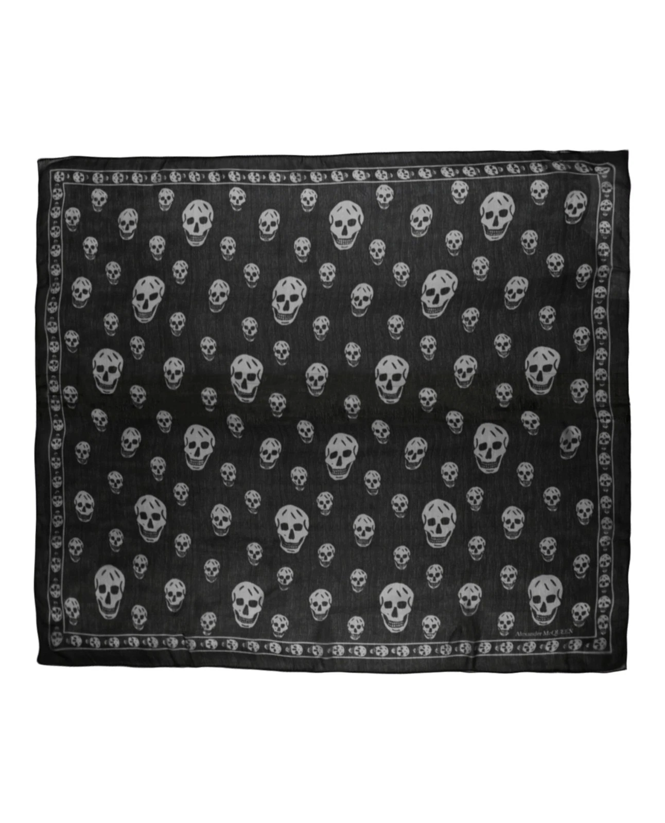 Alexander McQueen Mens Skull Print Silk Scarf