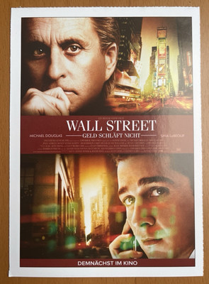 Wall Street - Geld schläft nicht - Filmkarte Filmplakatkarte Cinema - M. Douglas