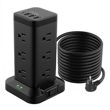 Power Strip Tower with USB Ports, Surge Protector with USB Ports, 12 AC and 4...
