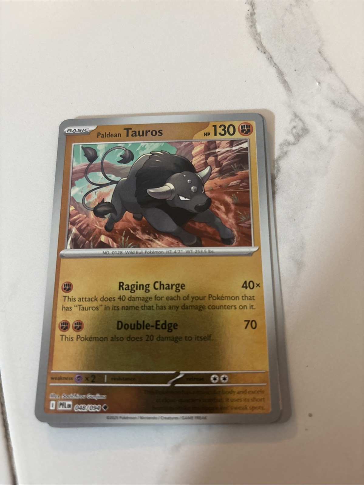 Paldean Tauros 048/094 - Reverse Holo - Pokémon TCG: Phantasmal Flames - NM