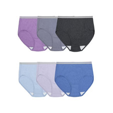 Women s 6-Pack Cotton Brief Panties Full Coverage Breathable Soft Fit