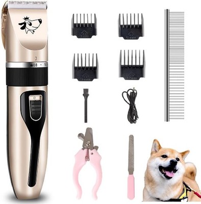 Dog Clippers Grooming Kit and Paw Trimmer,Cordless,Low Noise, Electric Quiet,Rec