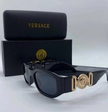 Versace Medusa Biggie Oval Sunglasses Black/Gold Frame Unisex GREAT CONDITION