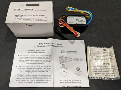 LVS EPC-A-1 Emergency Power Control,  120-277VAC, 20 Amp Ballast or General Use.