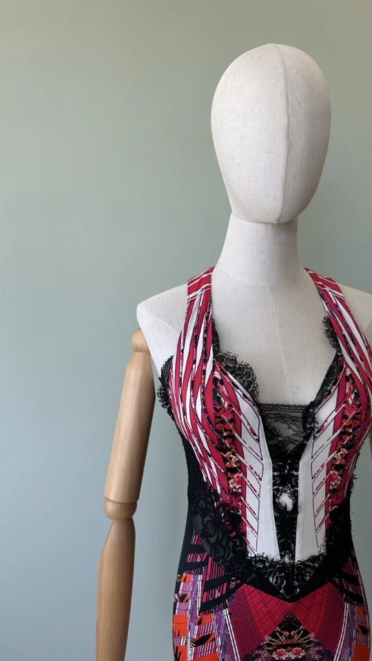 Vestido para mujer Roberto Cavalli viscosa multicolor cóctel talla 38 Foto 2 de 4