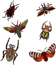 1Set/6Pieces Butterfly Insects Embroidery Applique Fabric Patches Badges DIY Cra