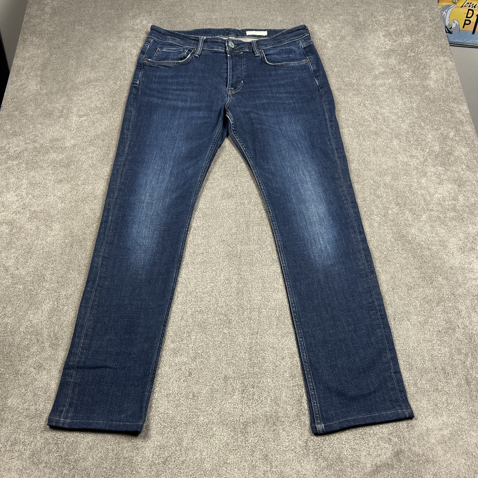 All Saints Jeans Mens 32x30 Rex Slim Fit Denim Grunge Streetwear Button Fly