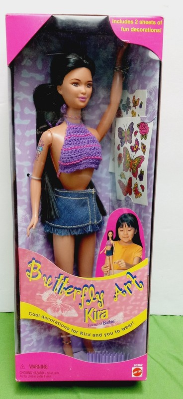 Kira Friend of Barbie Butterfly Art Tattoos Mattel VTG 1998 Decorate NIB 20362