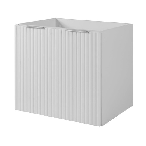 Flow 2 Door Bathroom Vanity Cabinet with 2 Shelves and Basin 60cm - White - Picture 2 of 9