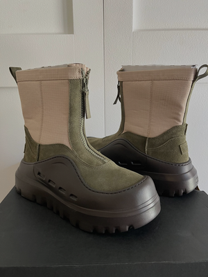 NIB MEN'S UGG PEAKMOD BOOT BURNT OLIVE SUEDE SHEEPSKIN ZIP BOOTS