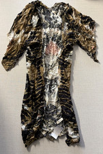 Macchia di Ruggine Open Front Tie Dye Bohemian Kimono Cover Up Multicolored OS