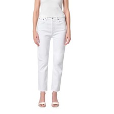 AGOLDE Riley High Rise Straight Crop Stretch Jeans Sour Cream 26