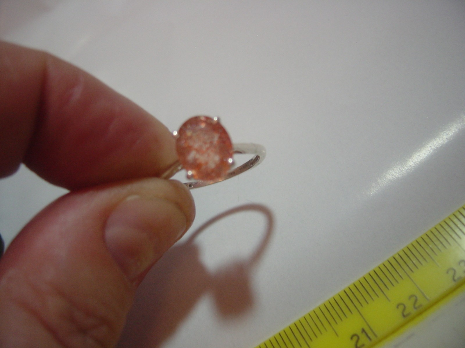 beautiful Solid Silver Ring-natural large orange … - image 8