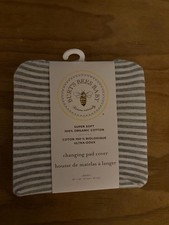 Burt's Bees Baby Changing Pad Cover Standard 16" x 32" 100 Organic Cotton Grey