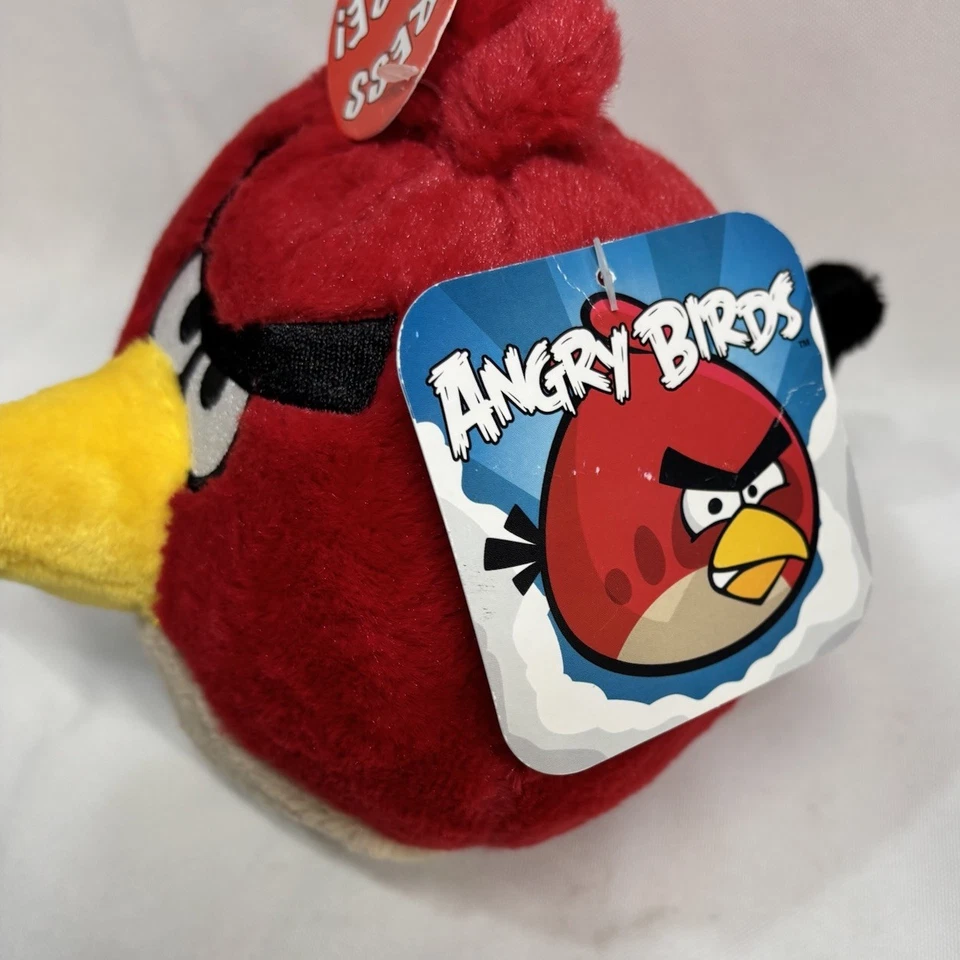 Angry Birds Red Plush 2010 Commonwealth #90837 Toy Rovio Tags HTF No Sound - Image 2 of 4