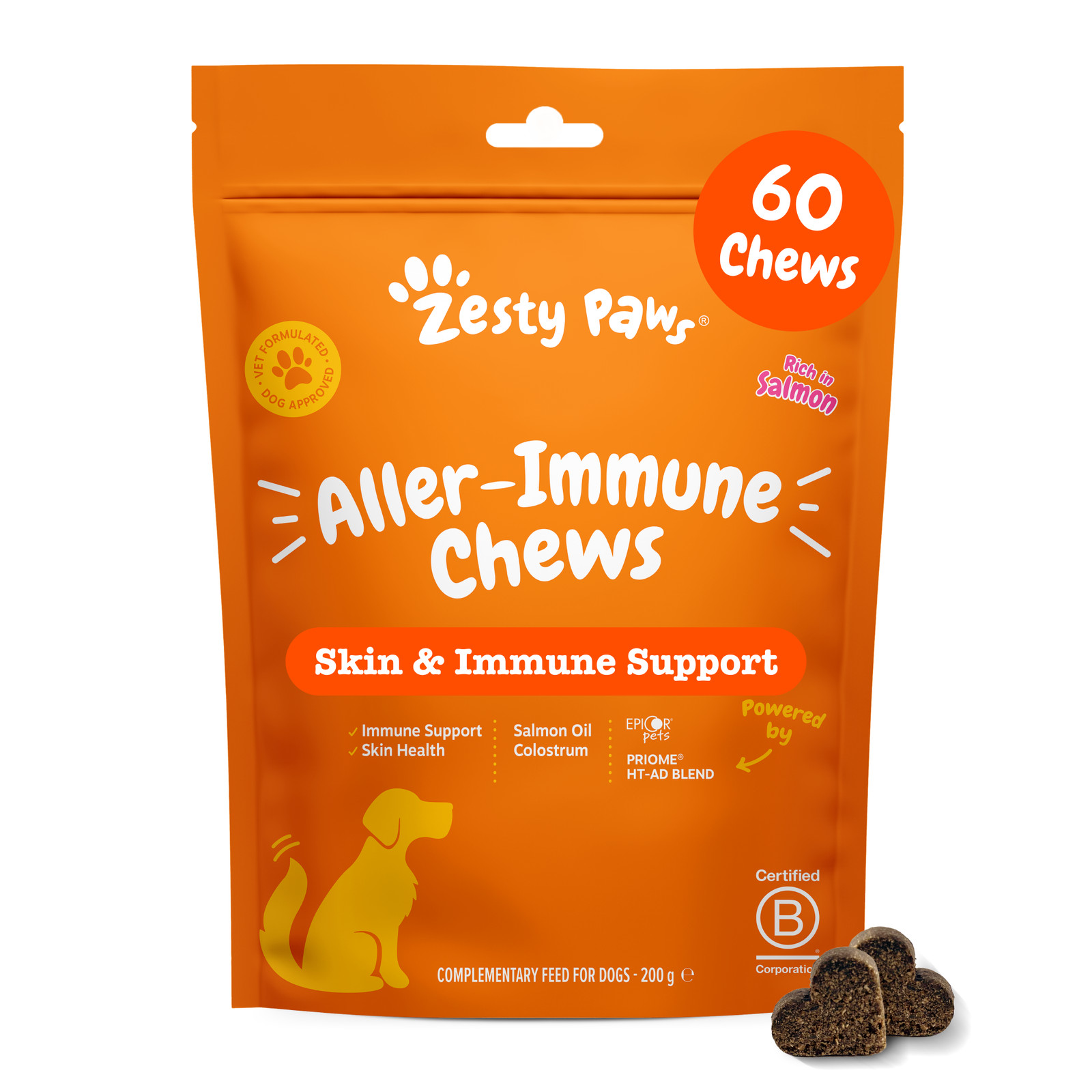 Zesty Paws Salmon Allergy & Immunity Dog Chews Skin and Immune Support 60 Chews