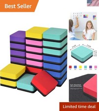 Vibrant 6 Color Magnetic Dry Erase Erasers - Mini Size for Classroom  Home