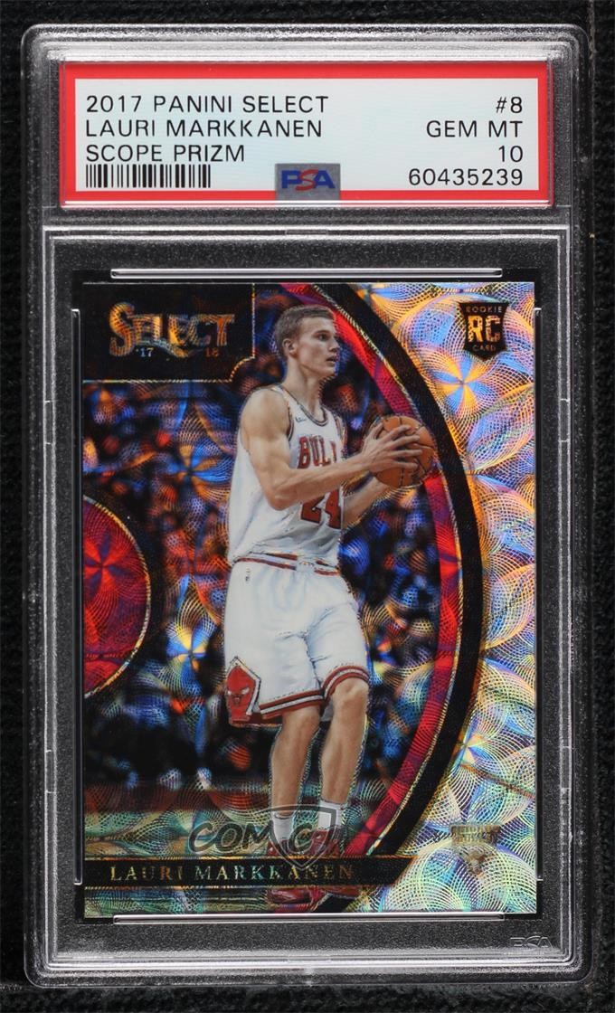 2017 Panini Select Concourse Scope Prizm Lauri Markkanen #8 PSA 10 GEM MT 04cw