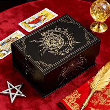 Tarot Card Box Magnetic Lid Storage Case for Oracle Playing Cards Jewelry Box