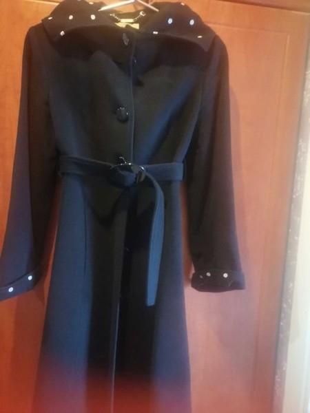 Women Coat Black Wool 34