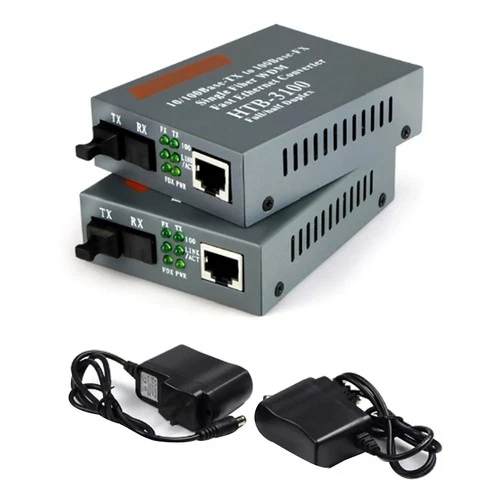 25km HTB-3100 One Fiber SC Port External Power Supply Optical Media Converter q