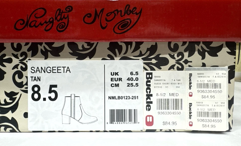 Naughty Monkey Sereena Brown Suede Ankle Booties size 8.5 - Image 4 of 4