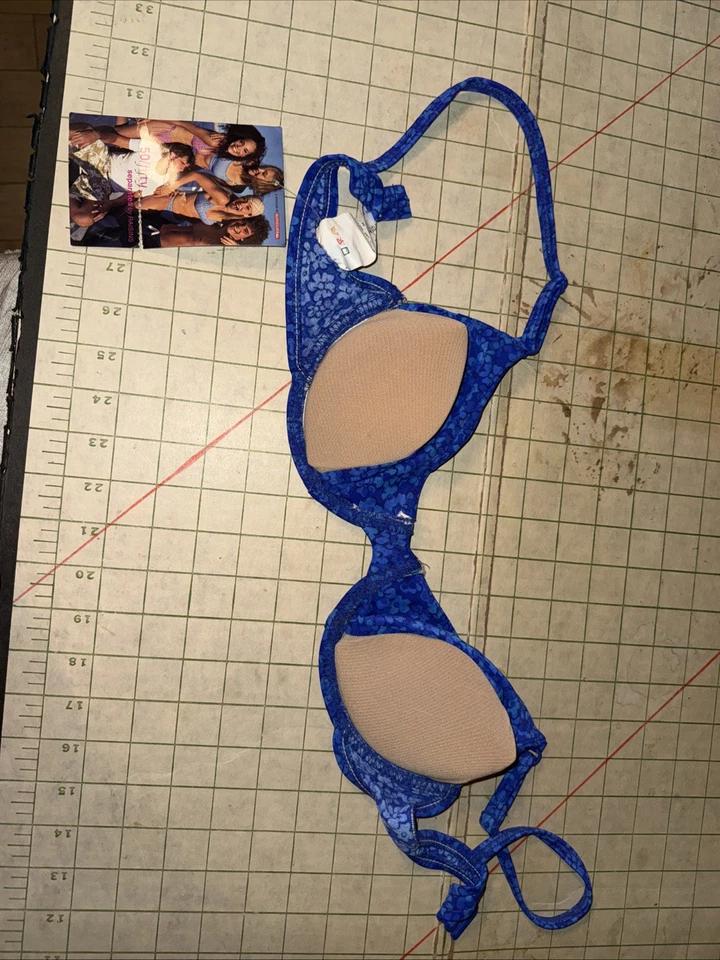 50/Fifty Raisins Quiksilver Made USA Sweetie Pie Bra Swim Top NWT Medium Blue - Image 2 of 4
