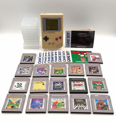 Original 1989 Nintendo Game Boy DMG-01 Console Bundle Lot + 17