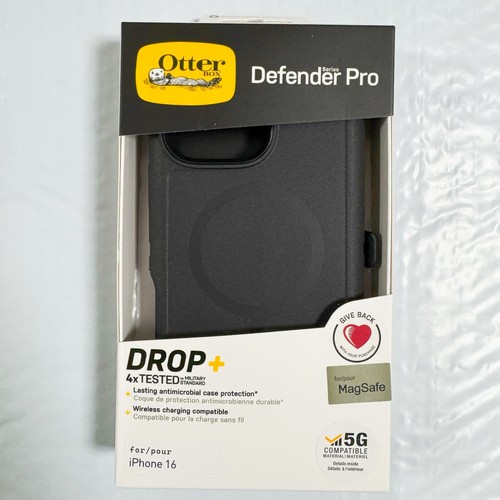 OtterBox Defender for MagSafe With Holster for iPhone 16, Black Case