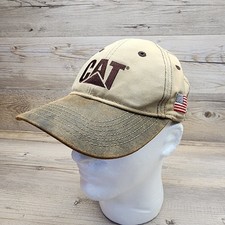 CAT Caterpillar Wagner Baseball Cap/Hat Two Tone Brown & Tan Adjustable