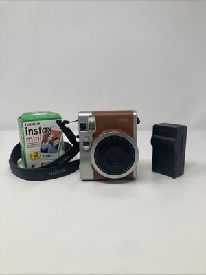 Fuji Film Instax Mini 90 Neo Classic Camera Brown-Tested w/Charger & Battery