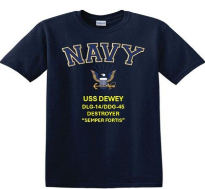 USS DEWEY  DLG-14/DDG-45 DESTROYER*EAGLE SHIRT*NAVY OFFICIALLY LICENSED