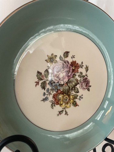 Set of 2 Cunningham Pickett China DANUBE Dinner Plate Hand Decorated Mid Century - Picture 10 of 12
