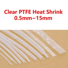 Clear 1.7:1 PTFE Heat Shrink Tubing 260°C HIGH TEMP Tube Preservative Sleeving