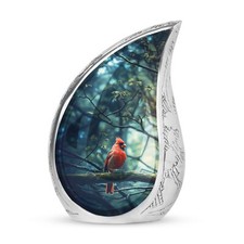 Red Cardinal Urn For Human Ashes - Small Urn For Human Ashes - TearCremation Urn