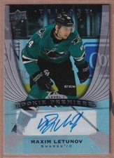2020-21 Upper Deck Trilogy Silver #55 Maxim Letunov RC AUTO /399 - SHARKS