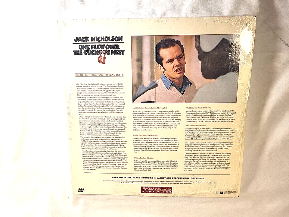 One Flew Over the Cuckoo's Nest (Laserdisc) *SEALED, read desc.* Jack Nicholson - Image 4 of 4