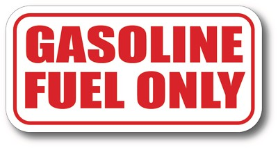 #ad Gasoline Fuel Only Vinyl Decal Sticker Label Oil Gas Door Label Weatherproof $3.49