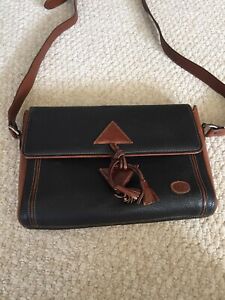 Vintage Gucci Black With Brown Leather Accents Shoulder Bag | eBay