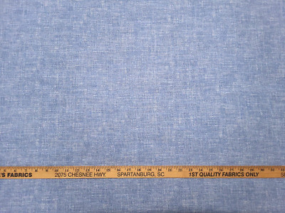 P Kaufmann DESMOND SOLID CHAMBRAY Indigo Blue Slubby Solid Drapery Uph Fabric