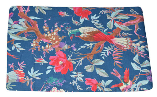 5 Yards Indian Cotton Fabric Bird Printed Dressmaking Voil Fabric For stitching - Picture 1 of 5