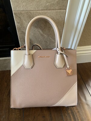 New Michael Kors Mercer medium acrdion Leather tote Bag