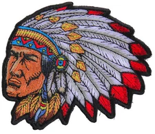 Native American Indian Head Dress Patch - 4x3.7 inch - P5693