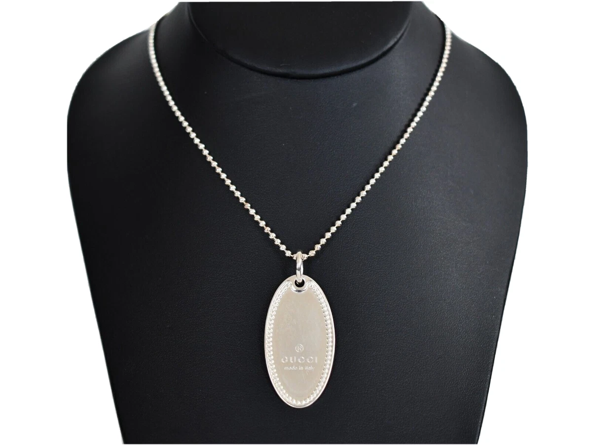 GUCCI TRADEMARK LOGO .925 STERLING SILVER BOULE OVAL TAG