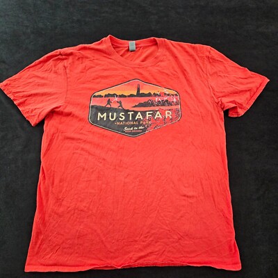 Mustafar National Park Red Short Sleeve Cotton Gildan T-Shirt Men's XL