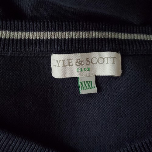 Maglione Lyle & Scott Ballybunion Golf Club XXXL 3X blu scollo a V ricamato - Foto 4 di 5
