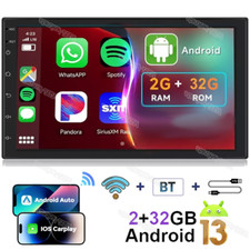 Android 14 Double 2Din 7" SWC Car Stereo Radio GPS Navigation CarPlay BT USB SWC