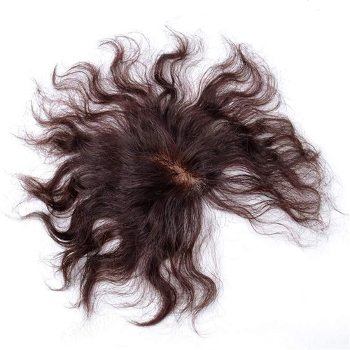 Seamles Curly Wavy 100% Remy Human Hair Topper Cover Loss Hair Top Piece Wiglet - Picture 15 of 18