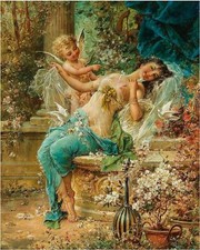 Cupid Angel Young Woman Accent Tile Mural Kitchen Bathroom Backsplash Ceramic
